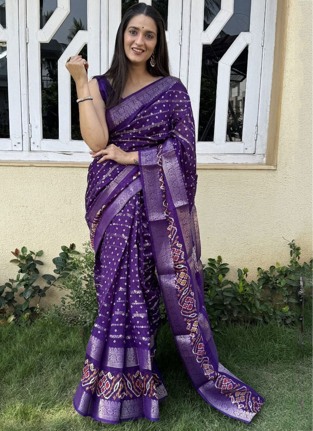 Printed, Weaving Zari Cotton Silk Saree - S12010