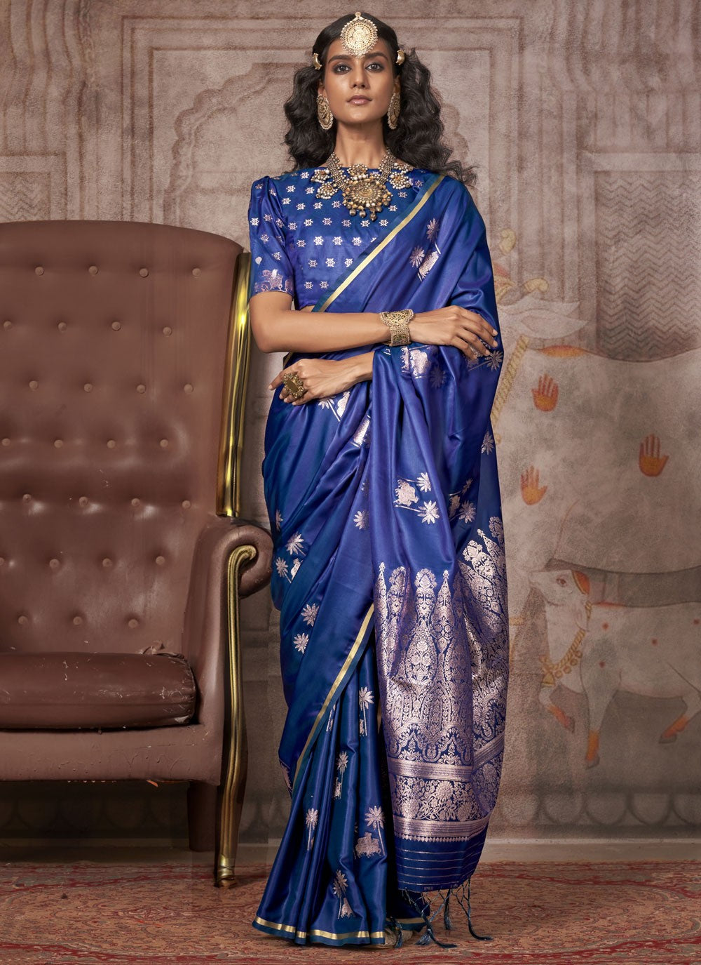 Classic Weaving Zari Satin Silk Saree - S9755