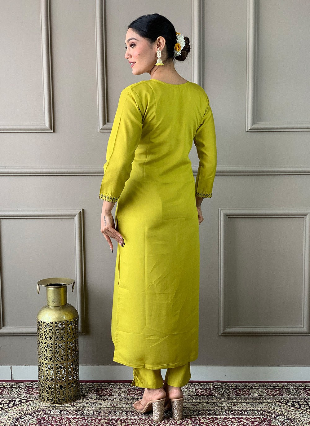 Chanderi , Viscose Pant Style Suit - T3295