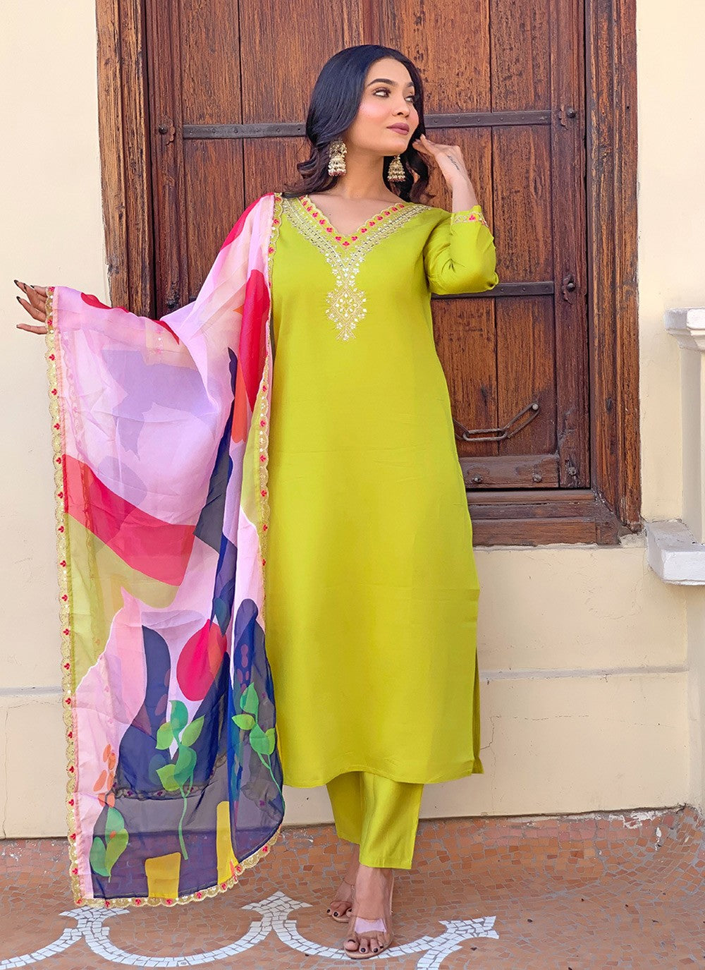 Silk, Viscose Salwar Suit - T3285