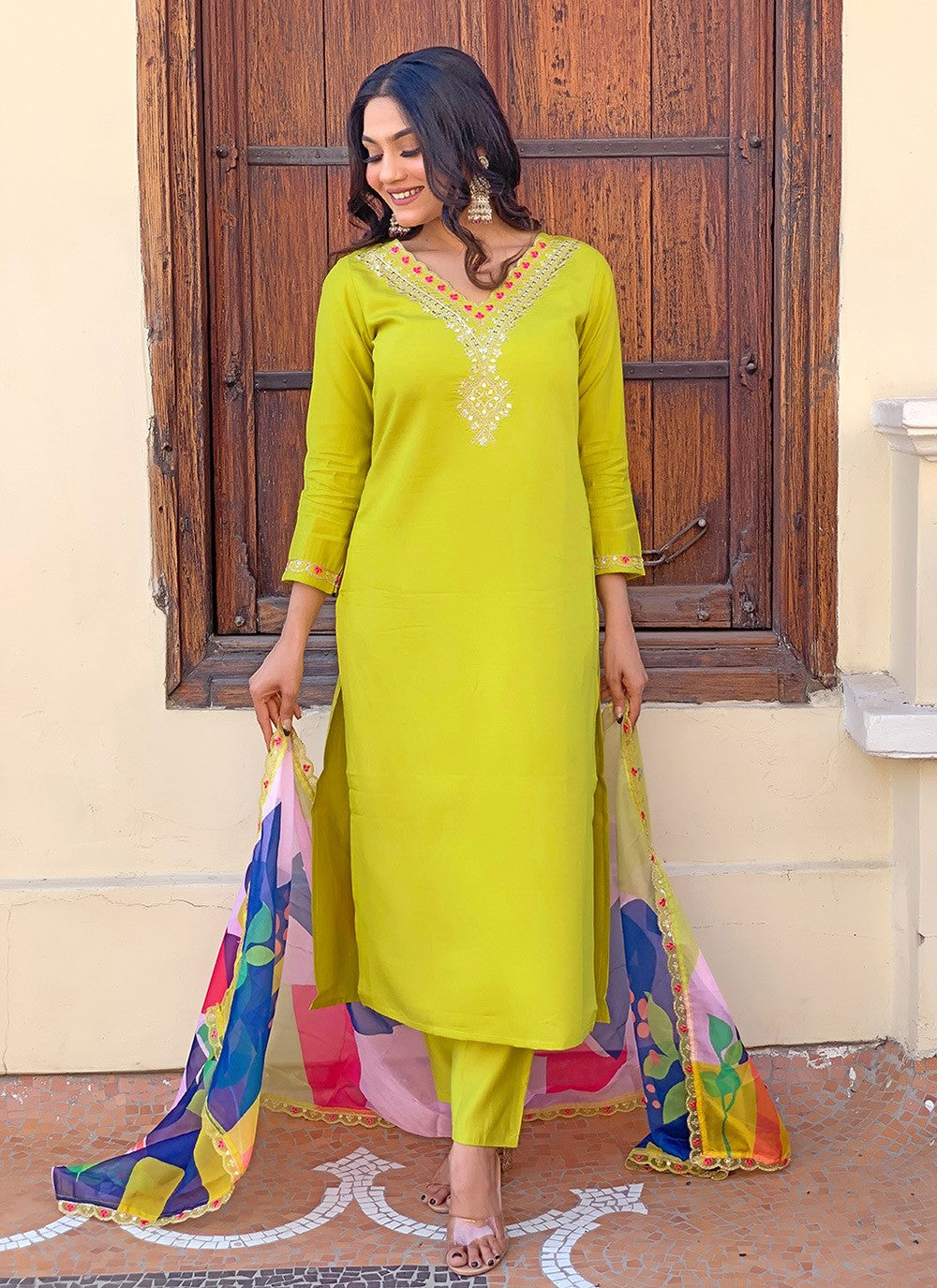 Silk, Viscose Salwar Suit - T3285