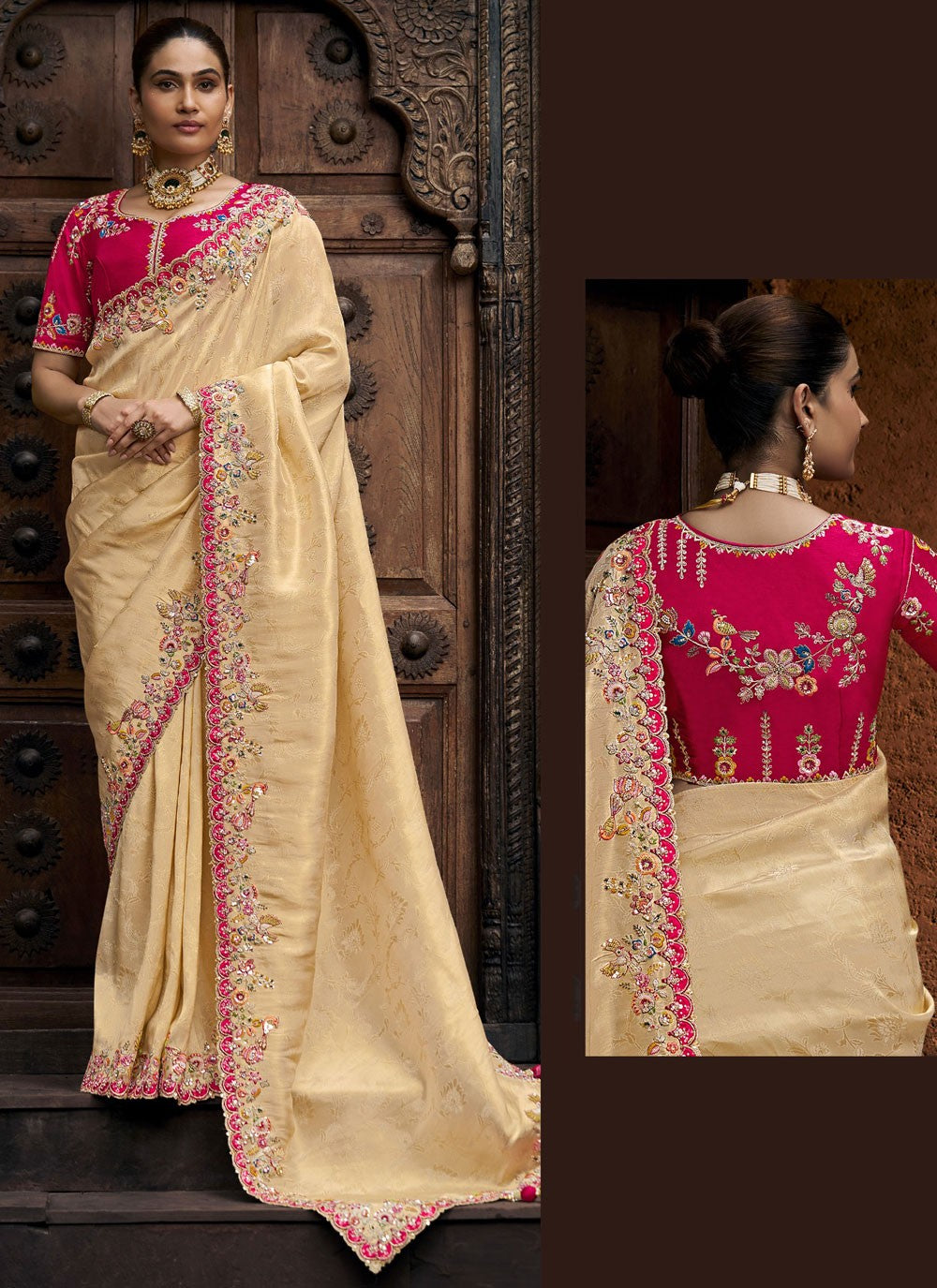 Classic Embroidered Tissue, Viscose Saree - S9502