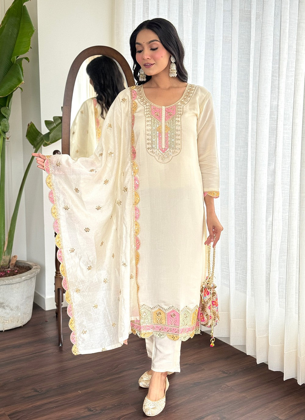 Chanderi , Viscose Salwar Suit - T3608