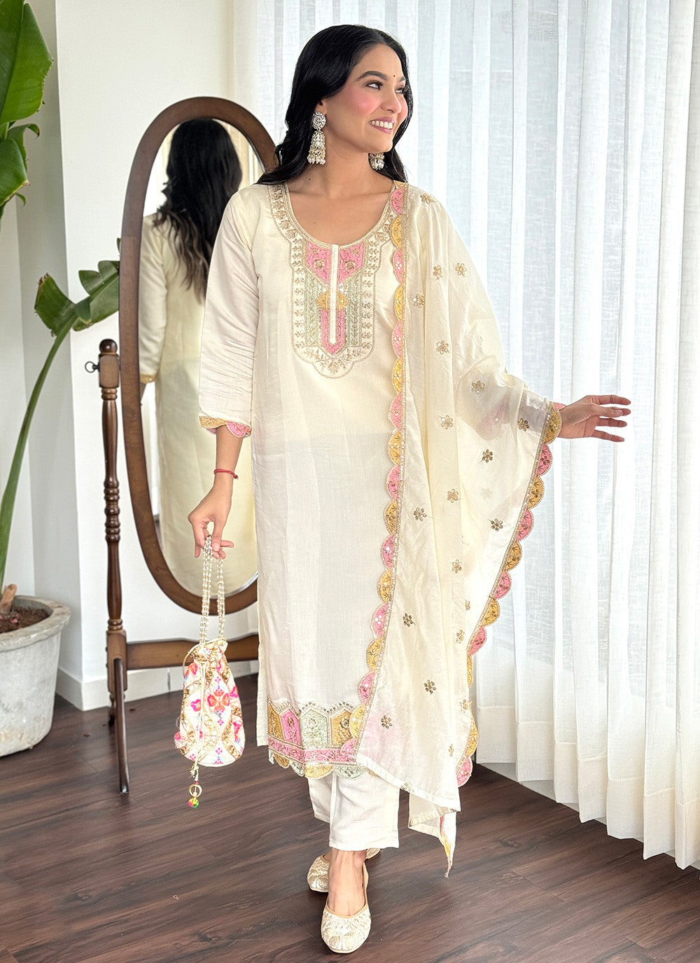 Chanderi , Viscose Salwar Suit - T3608