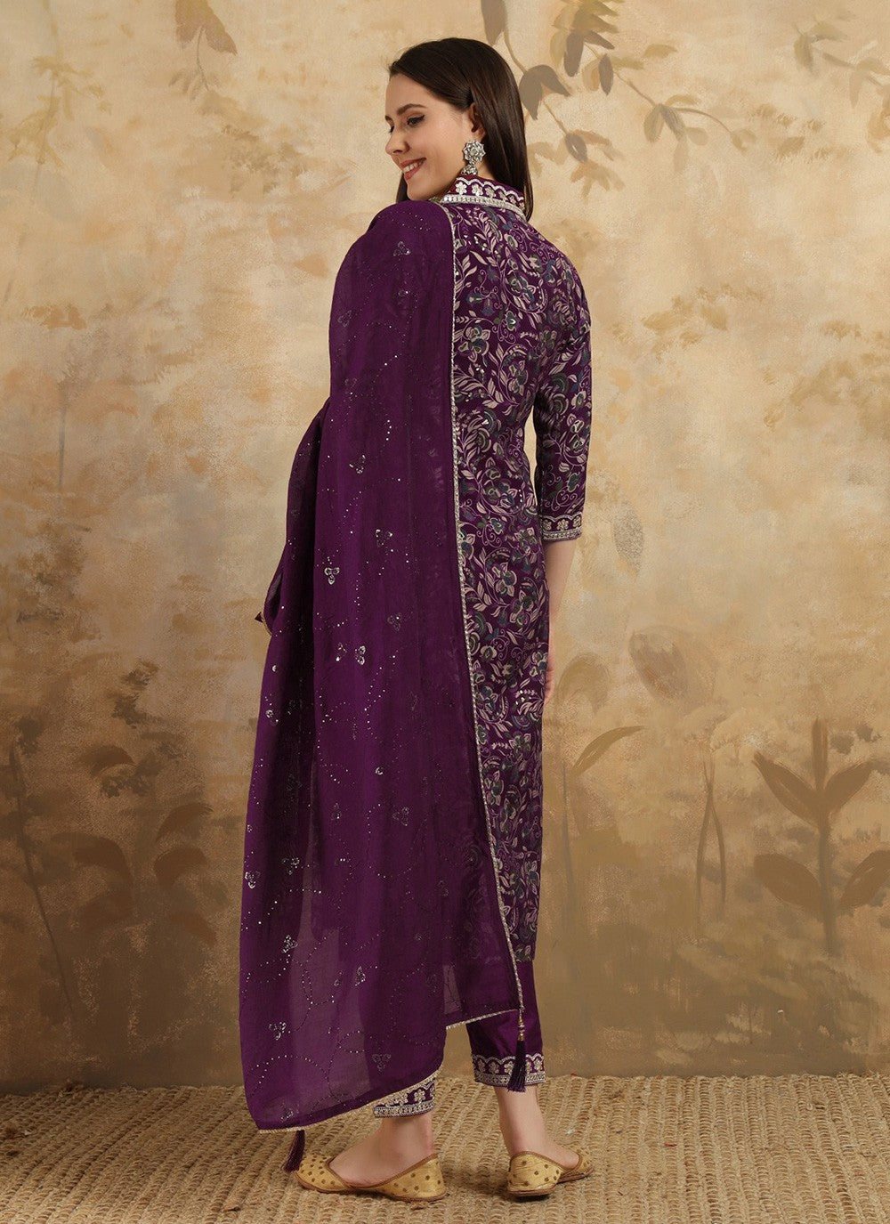 Chanderi , Viscose Pant Style Suit - T3424