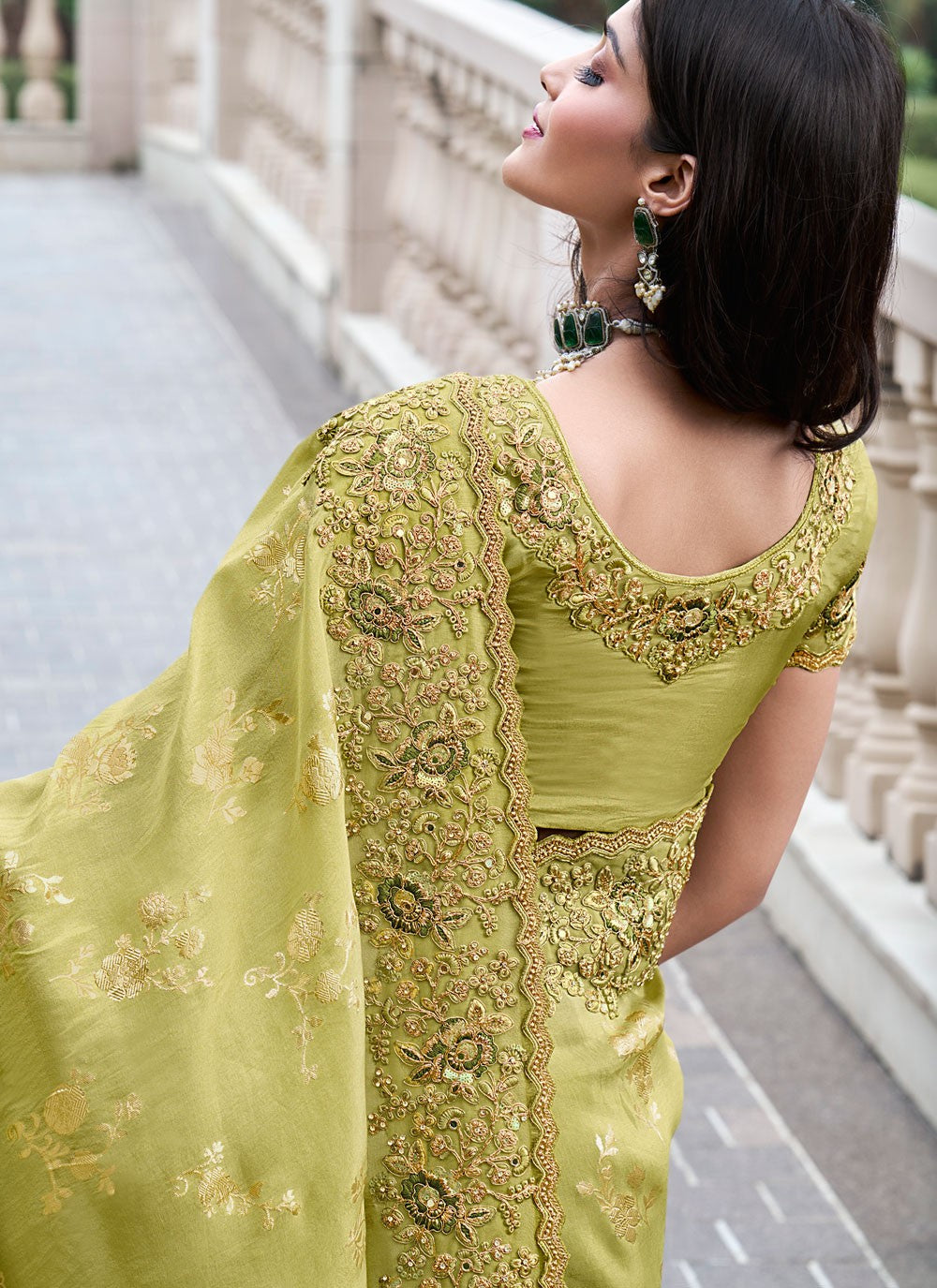 Classic Embroidered Viscose Saree - S8665