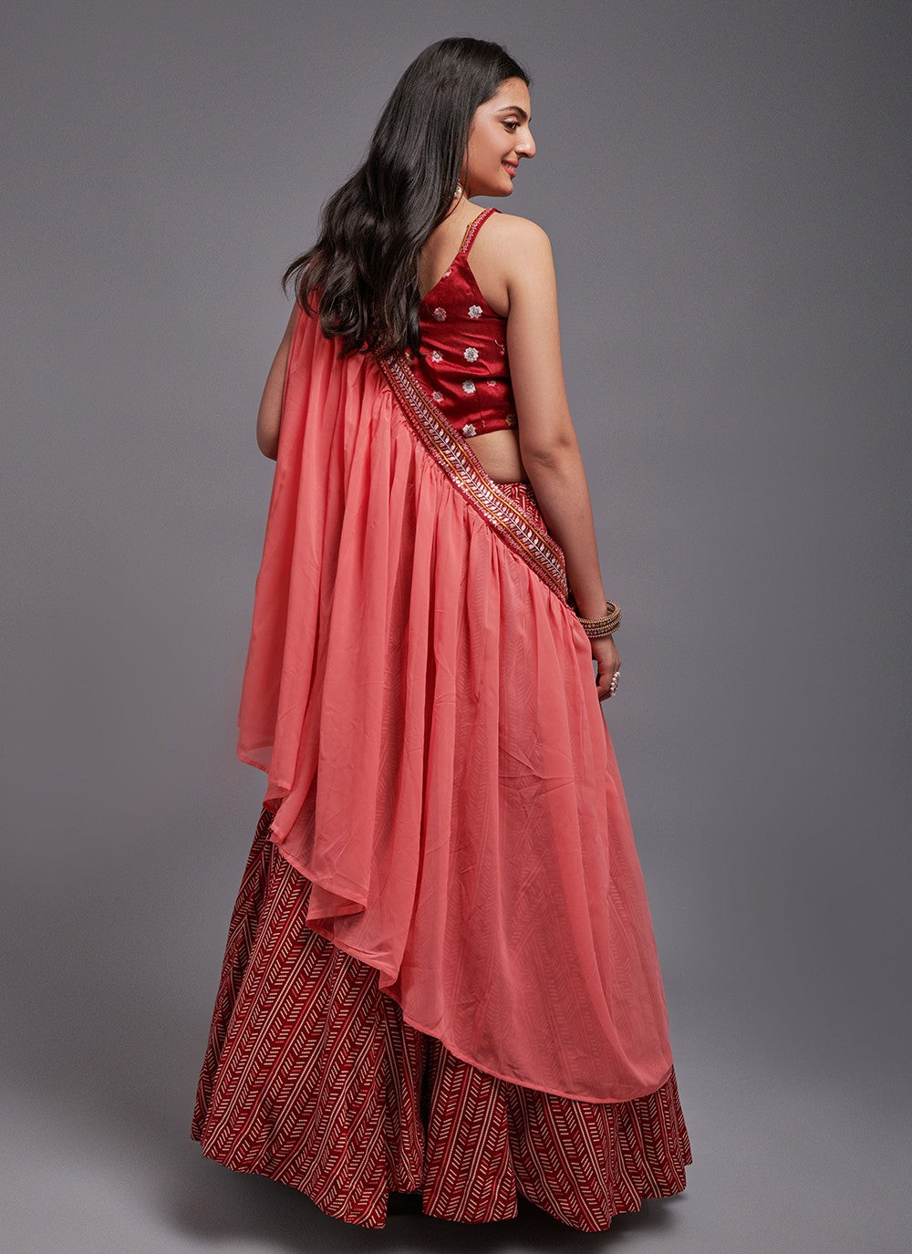 Embroidered Viscose A - Line Lehenga - L1007