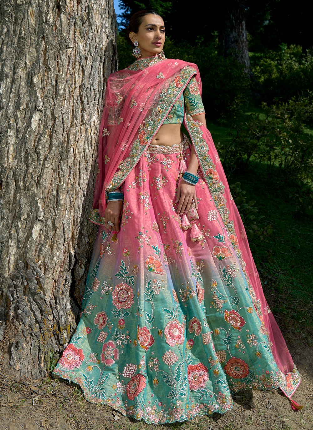 Embroidered Silk, Viscose A - Line Lehenga - L1321