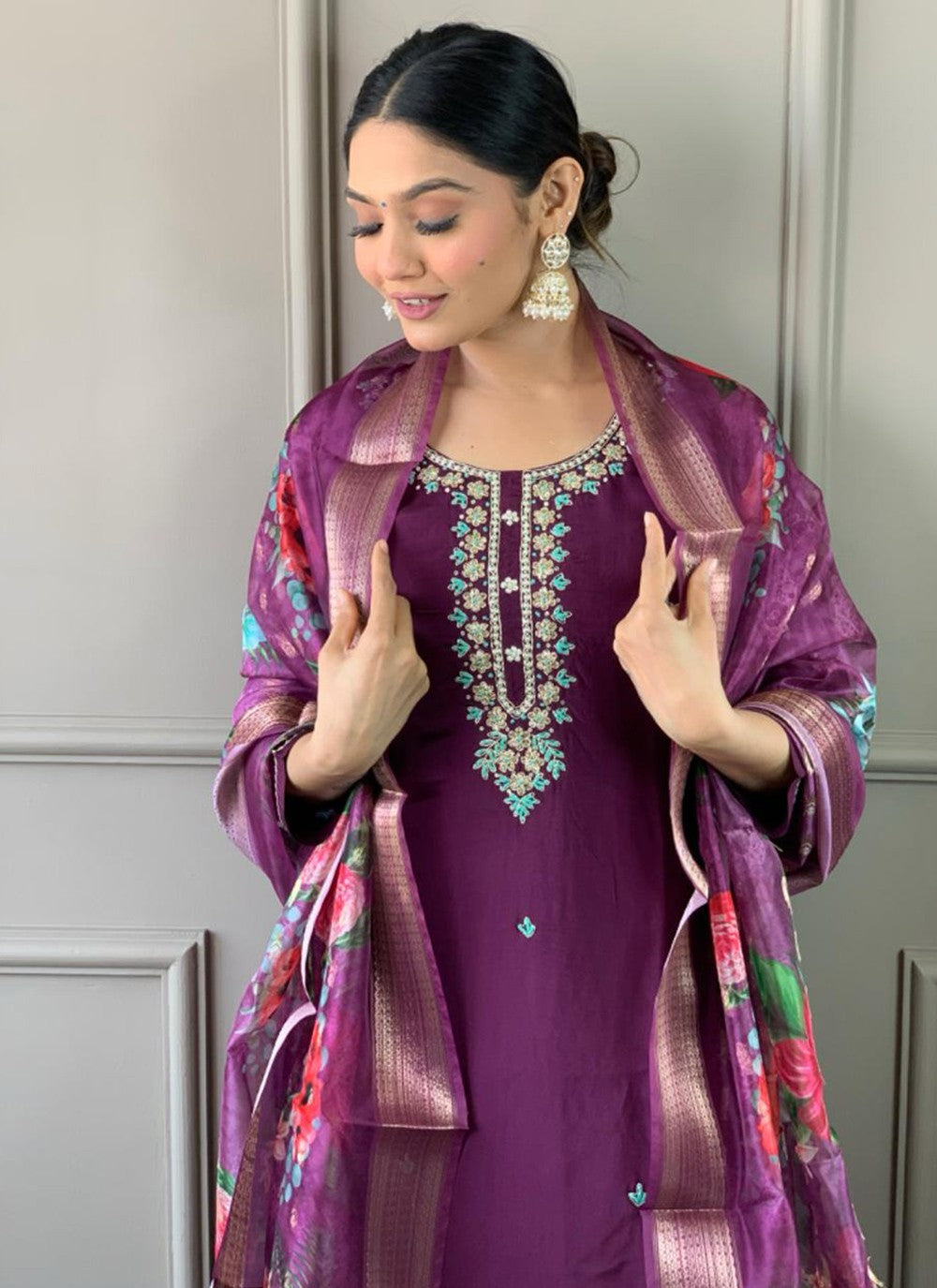 Chanderi , Viscose Salwar Suit - T3608