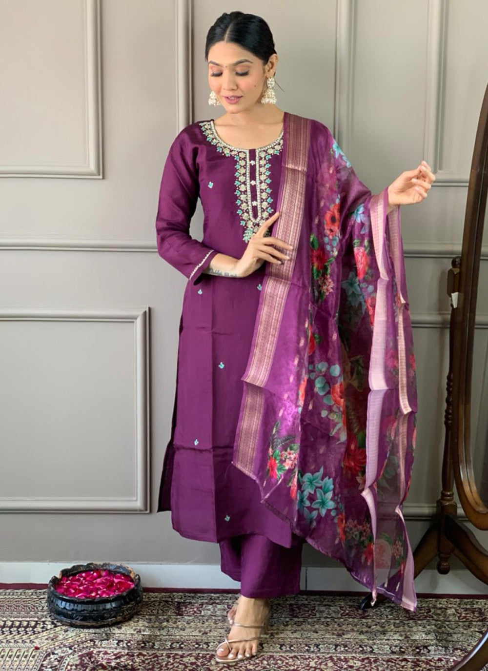 Chanderi , Viscose Salwar Suit - T3608