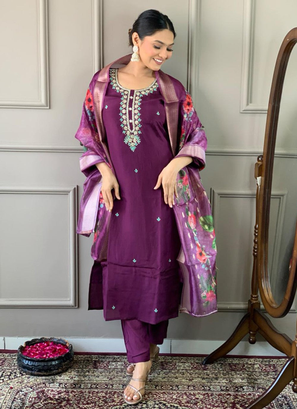 Chanderi , Viscose Salwar Suit - T3608