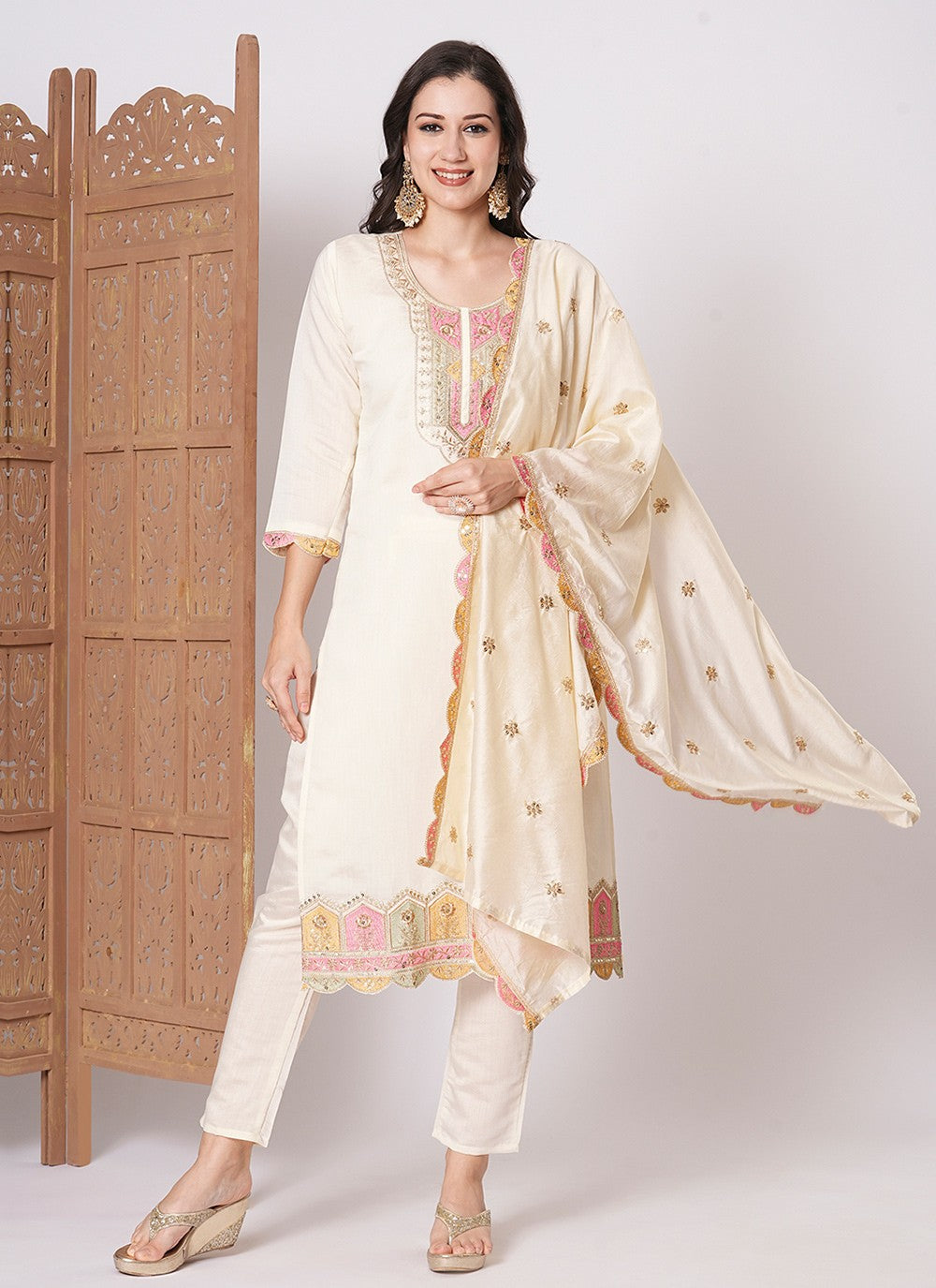 Chanderi Salwar Suit - T4168