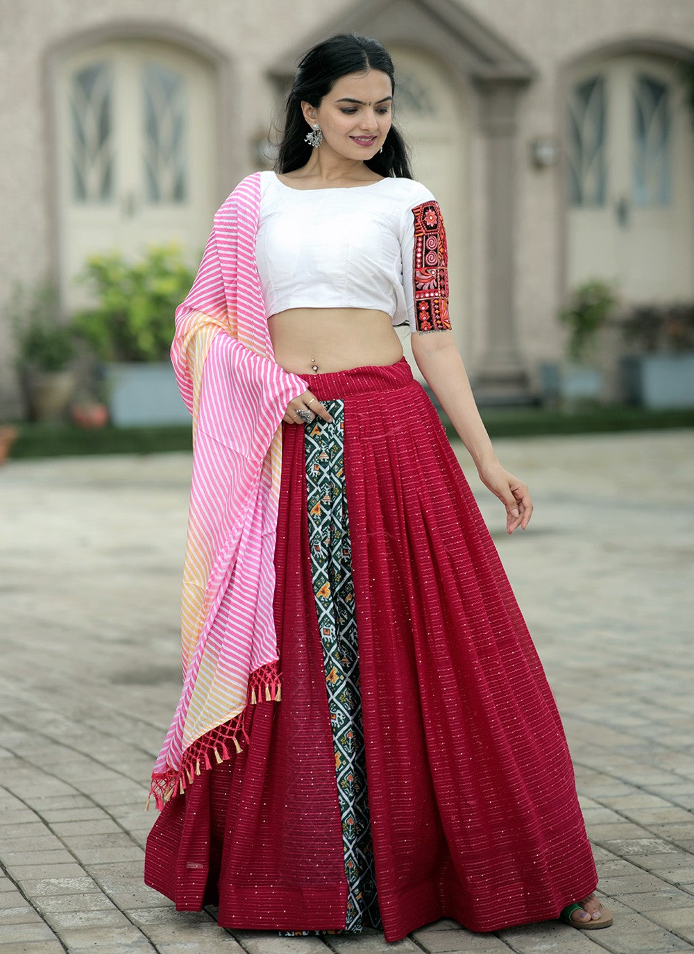 Printed Viscose A - Line Lehenga - L1058