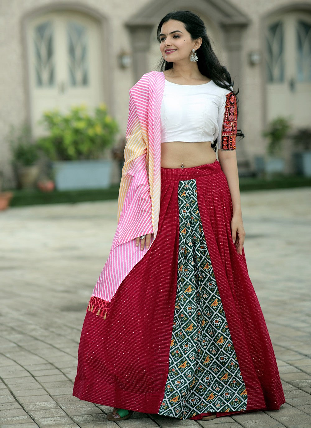 Printed Viscose A - Line Lehenga - L1058