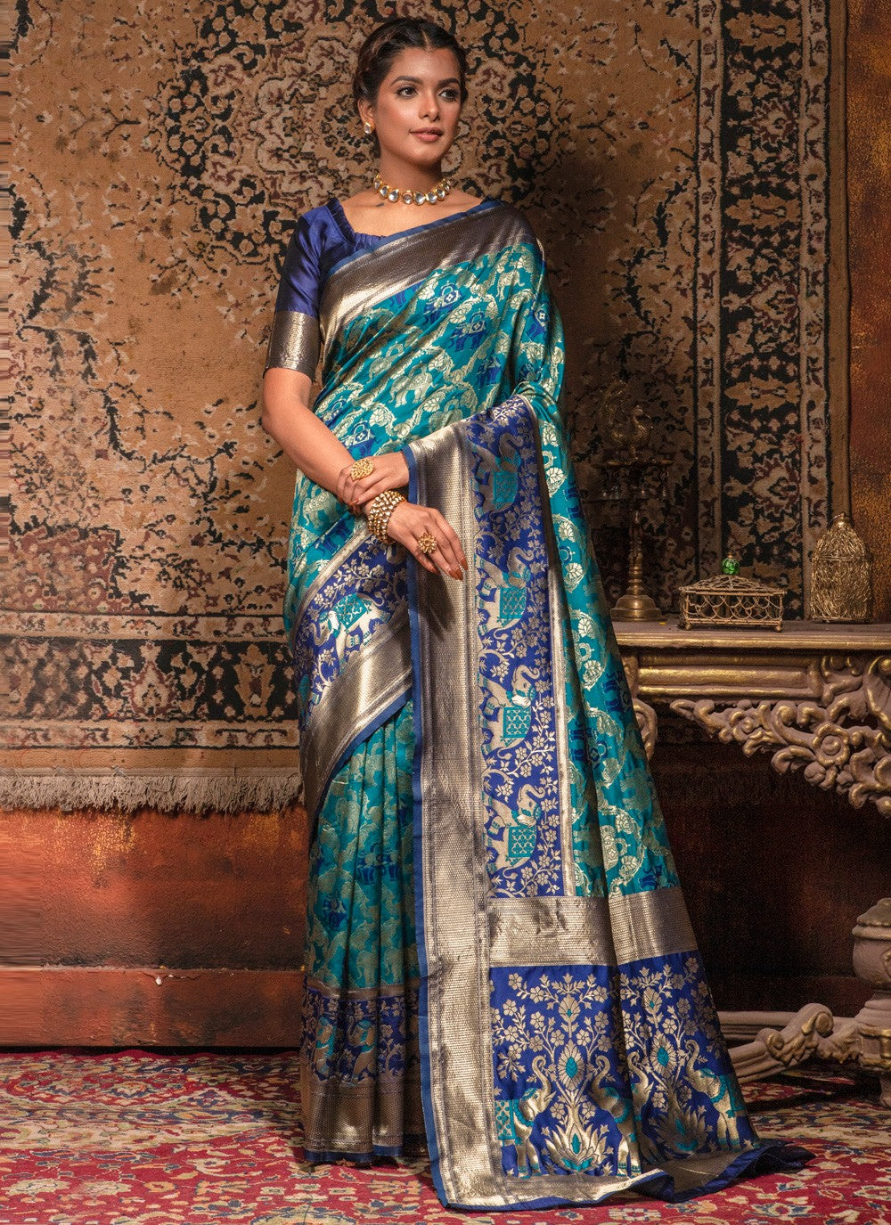 Classic Weaving Zari Banarasi Silk Saree - S3775