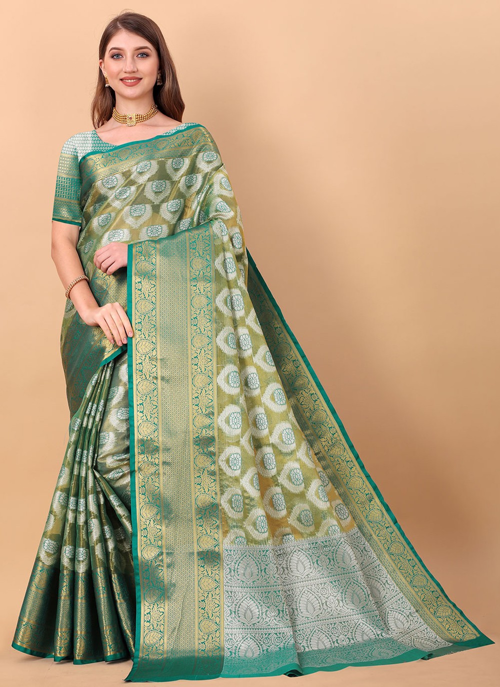 Classic Weaving Zari Organza, Silk Saree - S1506