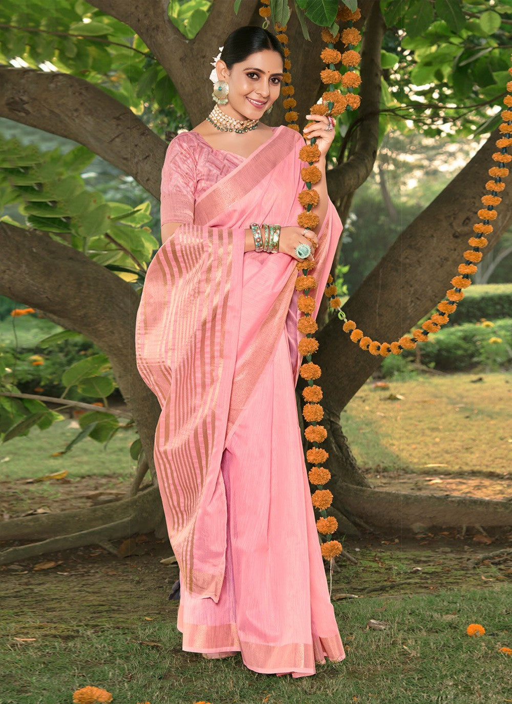 Traditional Weaving Zari Cotton Saree - S4461