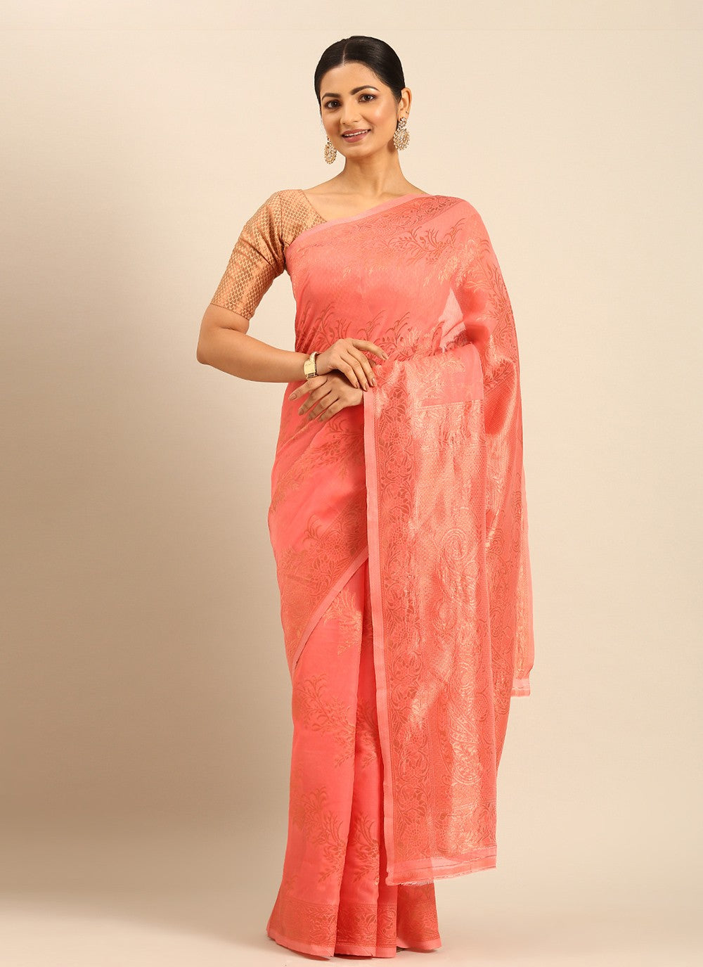 Classic Weaving Zari Cotton Saree - S8120