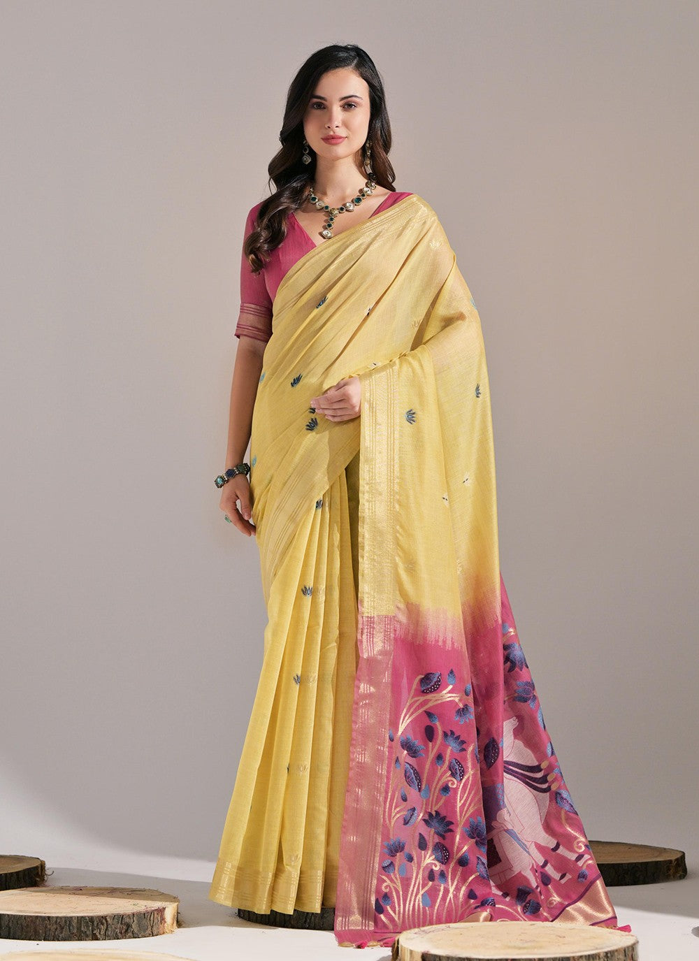 Traditional Weaving Zari Cotton Saree - S8203