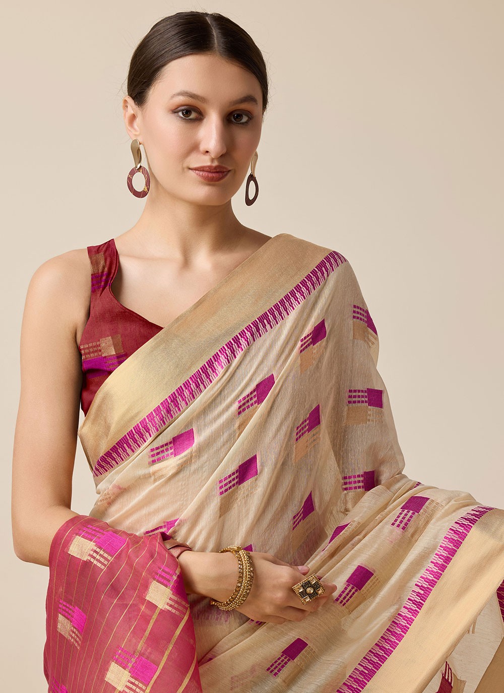 Classic Weaving Zari Cotton Silk Saree - S6999