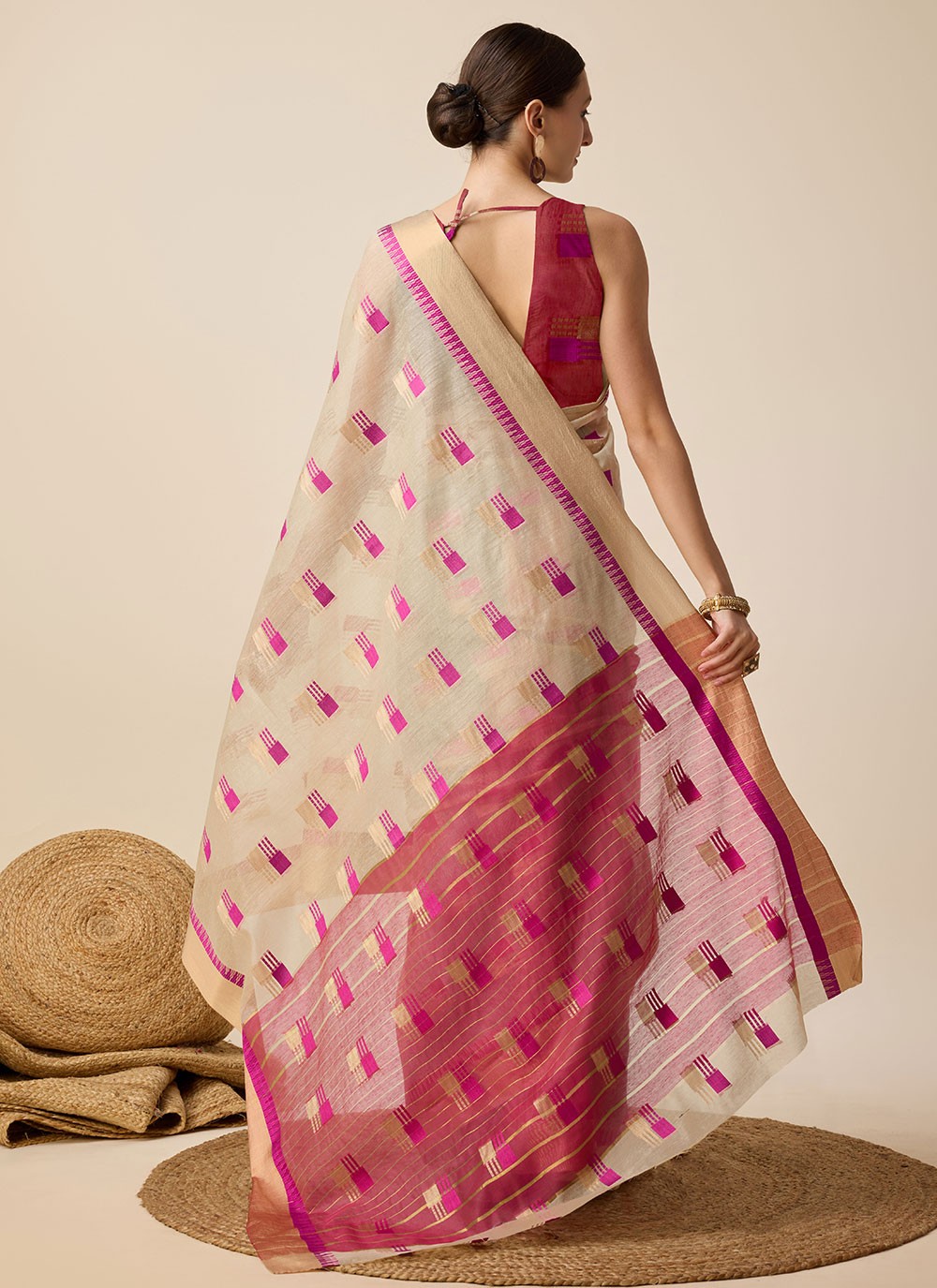 Classic Weaving Zari Cotton Silk Saree - S6999