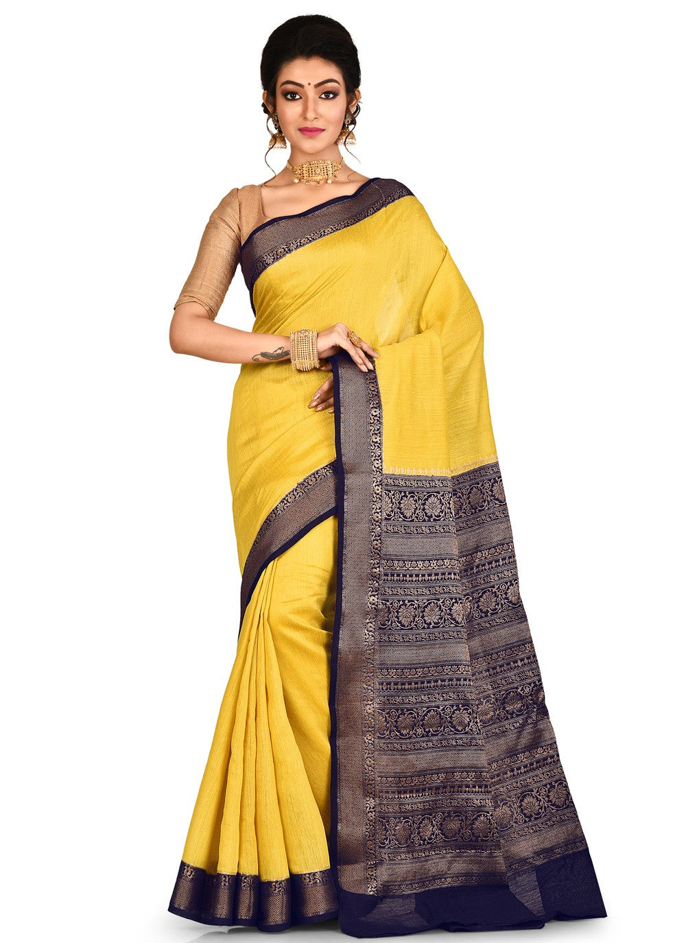 Contemporary Weaving Zari Banarasi Silk Saree - S0376