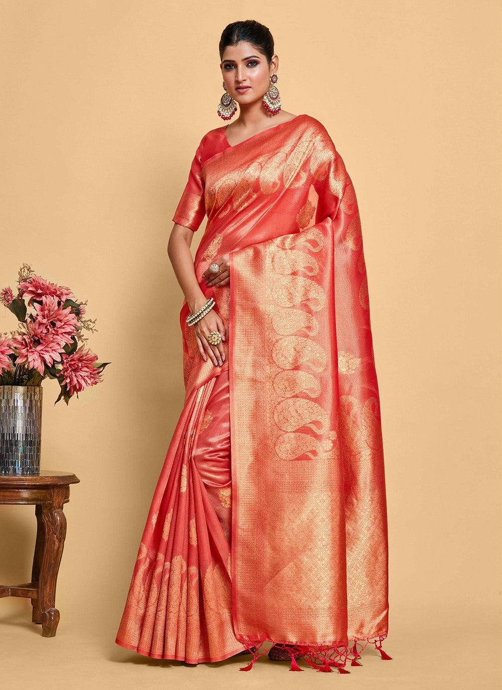 Classic Weaving Zari Kanjivaram Silk Saree - S5322