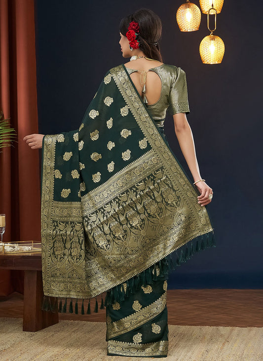 Classic Weaving Zari Georgette Saree - S7862