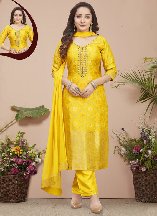 Embroidered Silk Salwar Suit - T4357