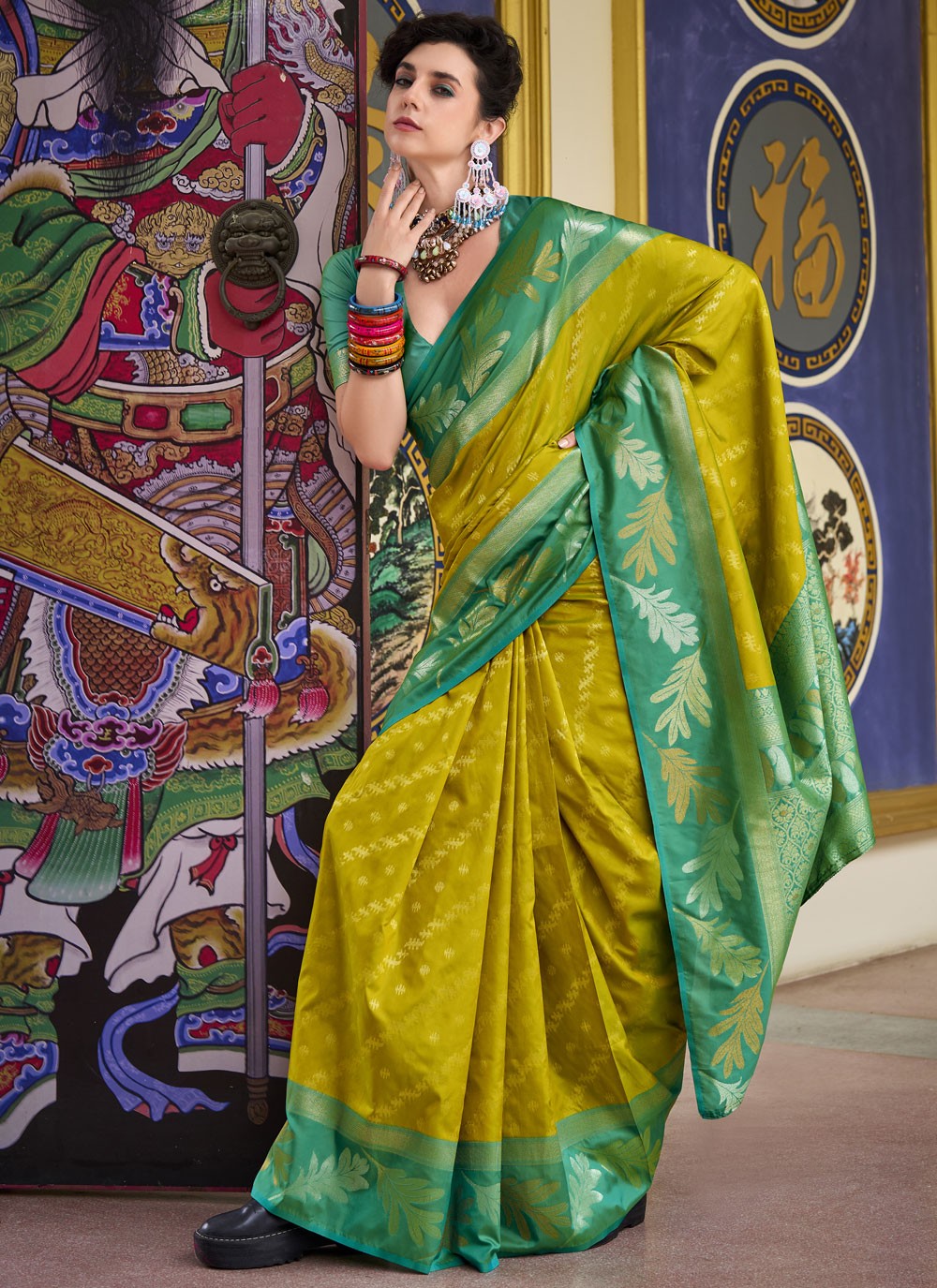 Classic Border Work Banarasi Silk Saree - S9704