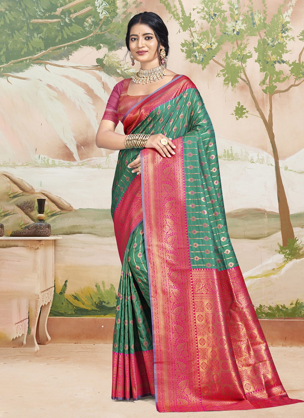 Trendy Weaving Zari Silk Saree - S9078