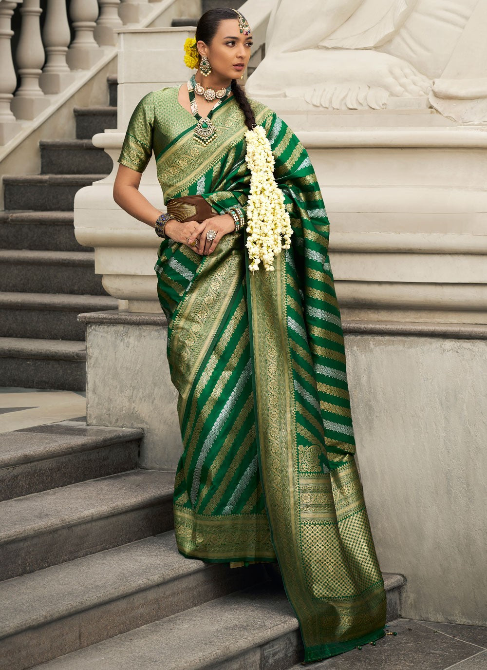 Classic Jaal Silk, Viscose Cream Saree - S10899