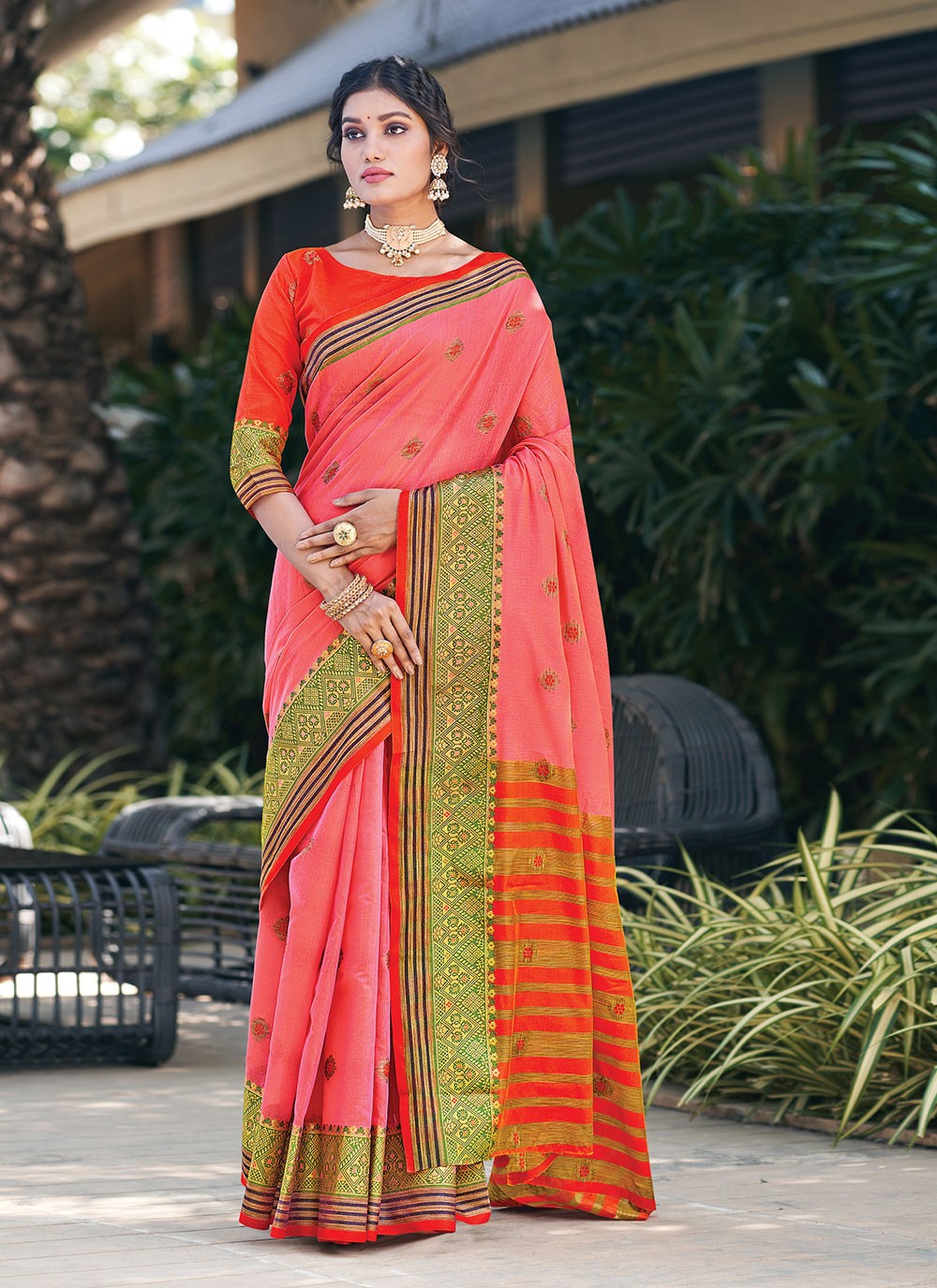 Casual Weaving Zari Cotton Saree - S1038