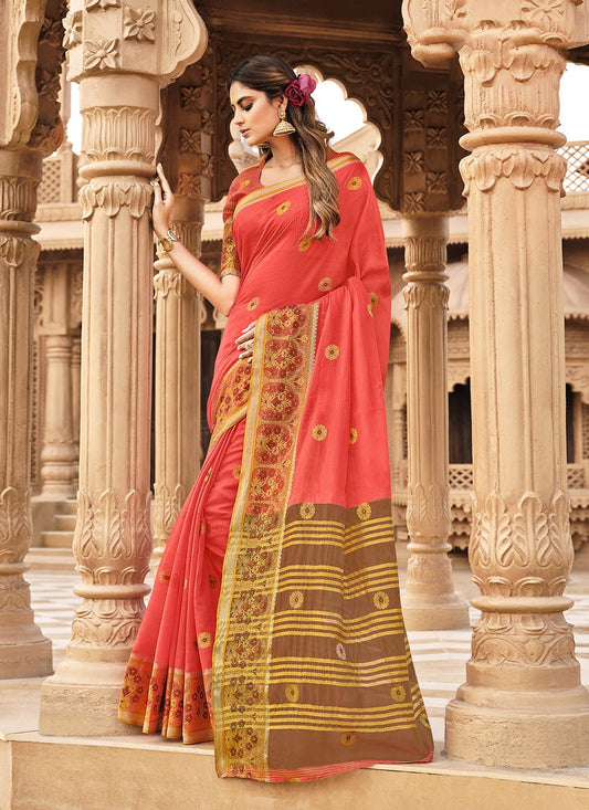 Traditional Weaving Zari Cotton Saree - S1085