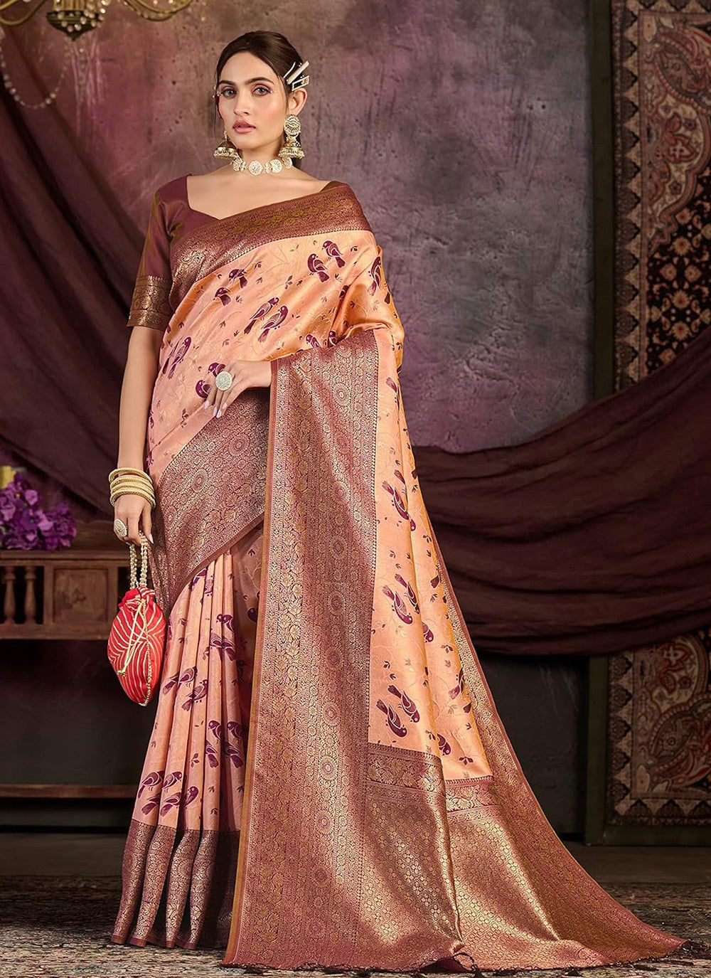 Classic Weaving Zari Kanjivaram Silk Saree - S5336