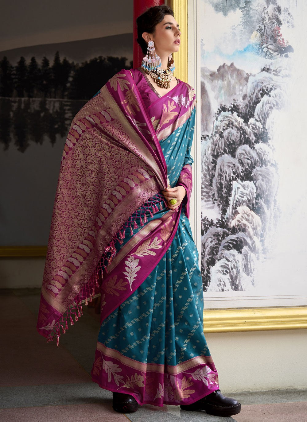 Classic Border Work Banarasi Silk Saree - S9704