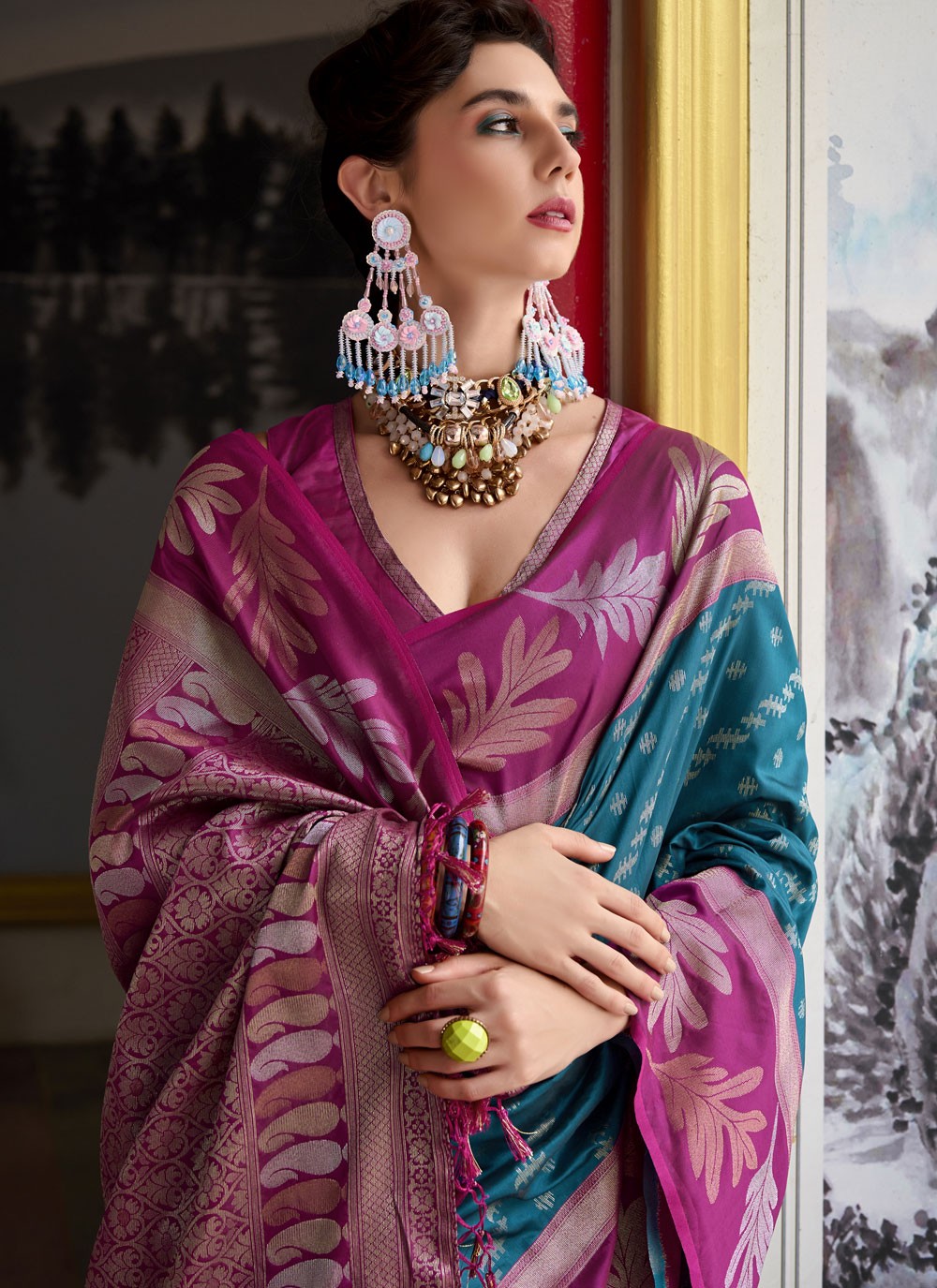 Classic Border Work Banarasi Silk Saree - S9704