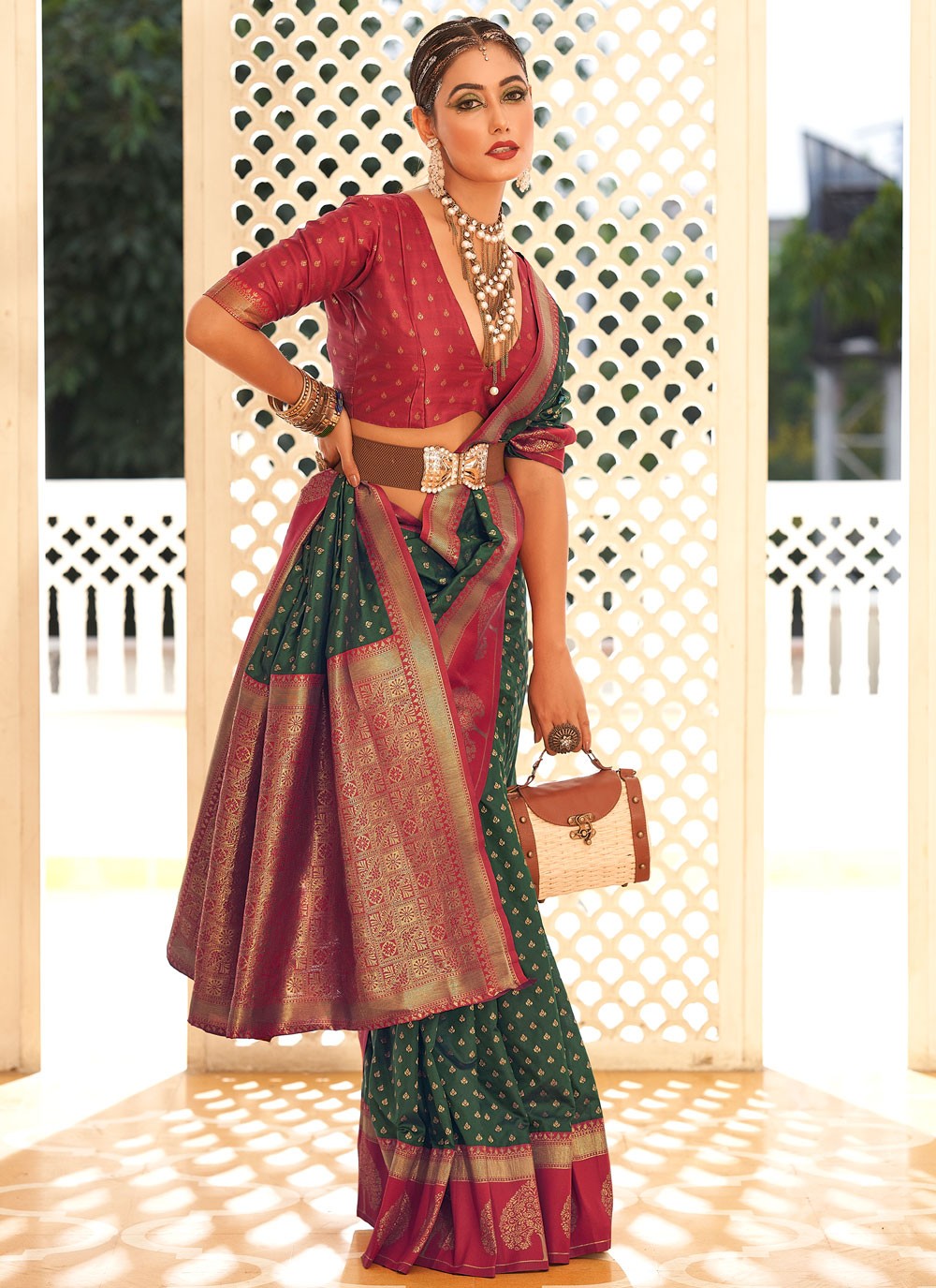 Classic Border Work Banarasi Silk Saree - S9288