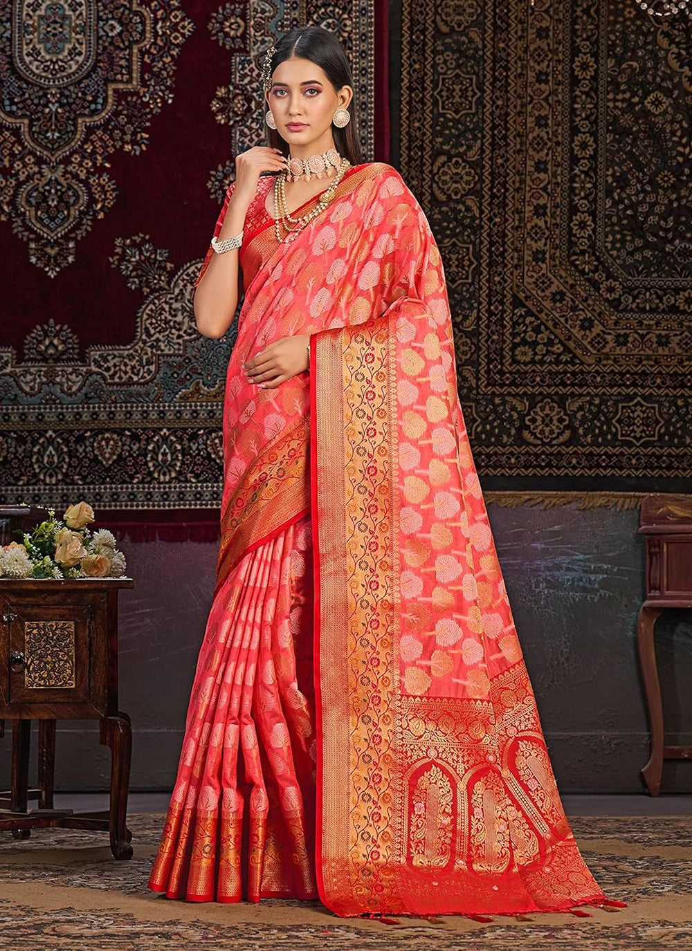 Classic Weaving Zari Kanjivaram Silk Saree - S5322