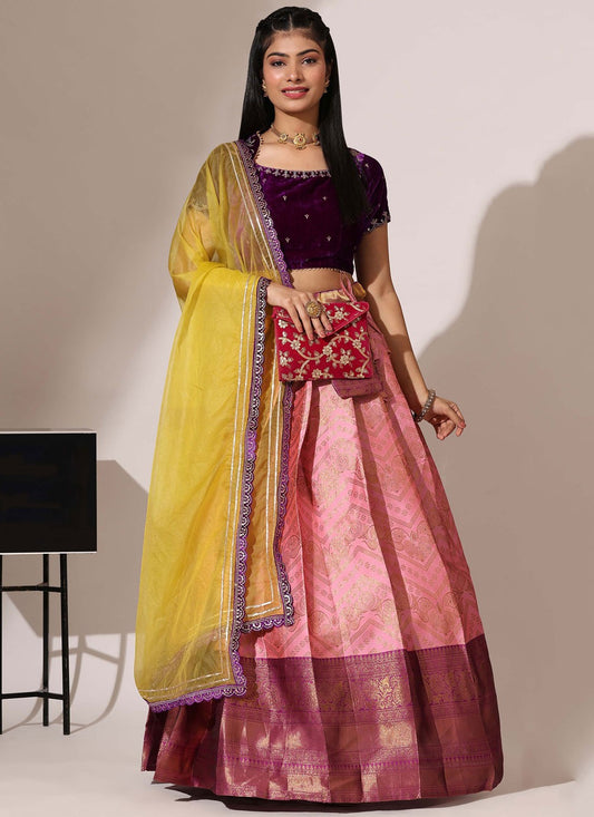 Weaving Zari Silk A - Line Lehenga - L2961