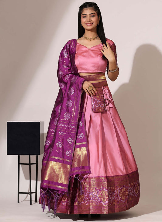 Weaving Zari Silk A - Line Lehenga - L2966