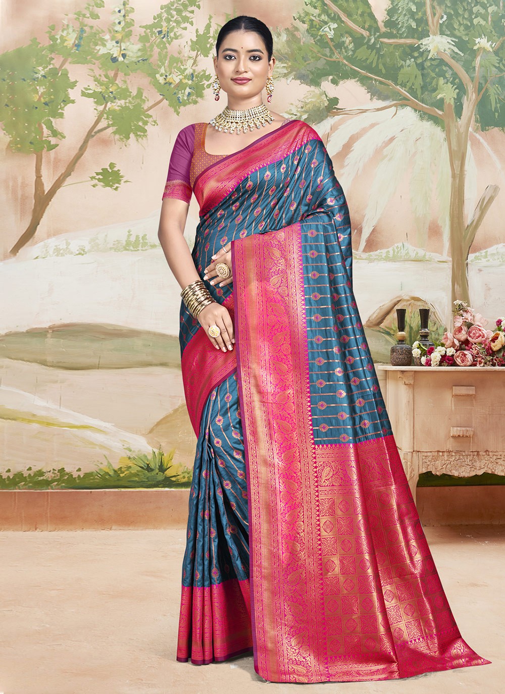 Trendy Weaving Zari Silk Saree - S9078