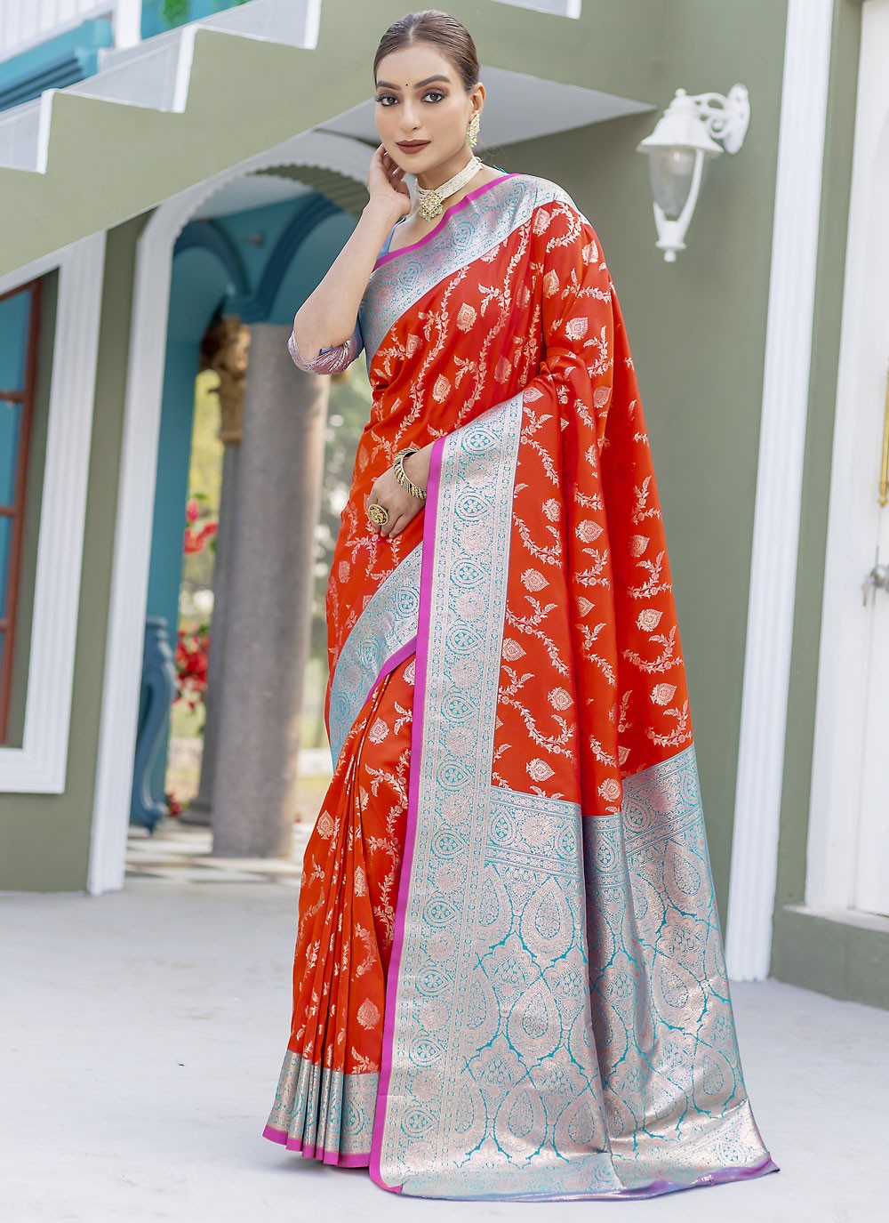 Classic Weaving Zari Satin Silk Purple Saree - S10787