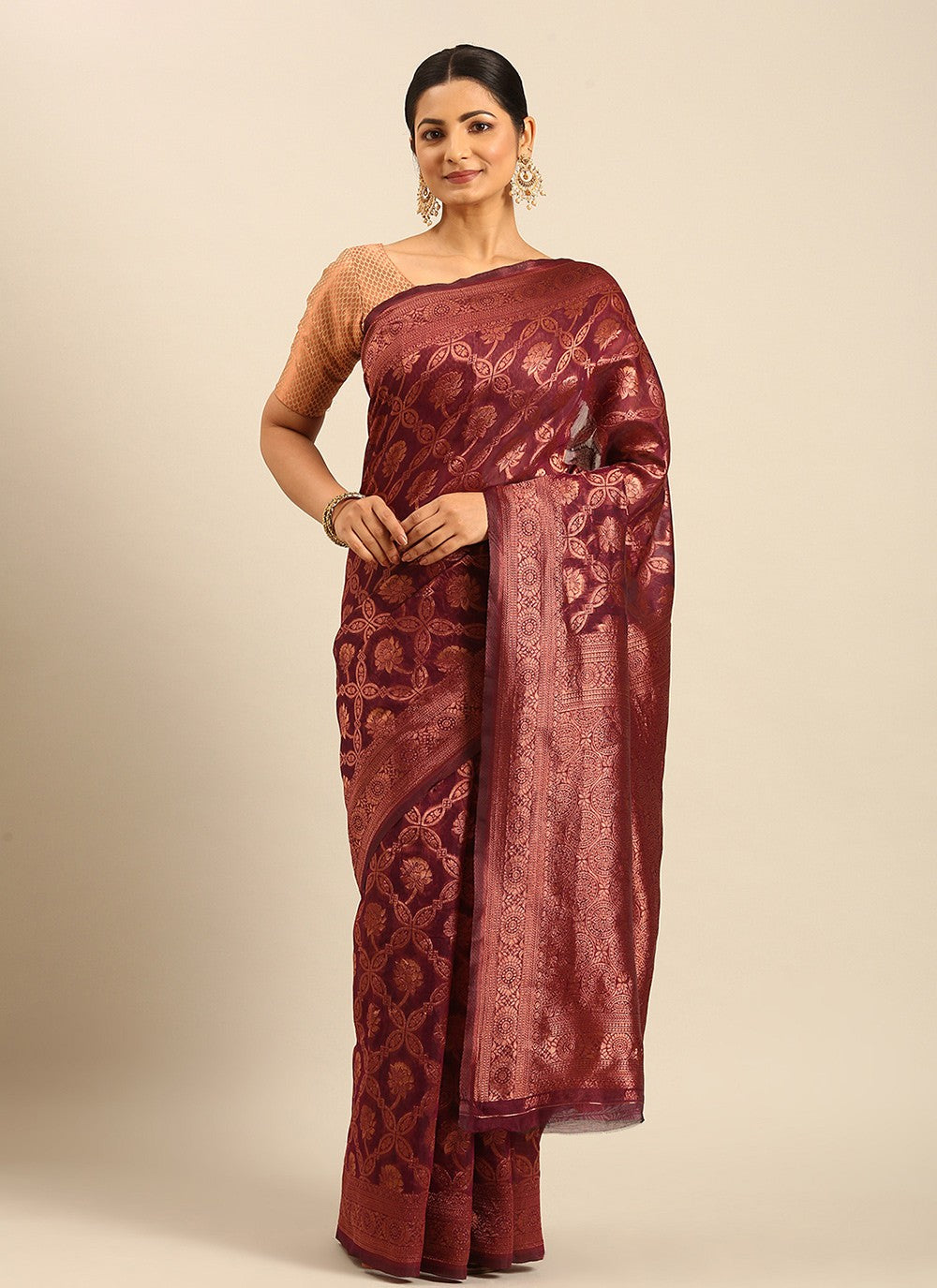 Trendy Weaving Zari Cotton Saree - S8131