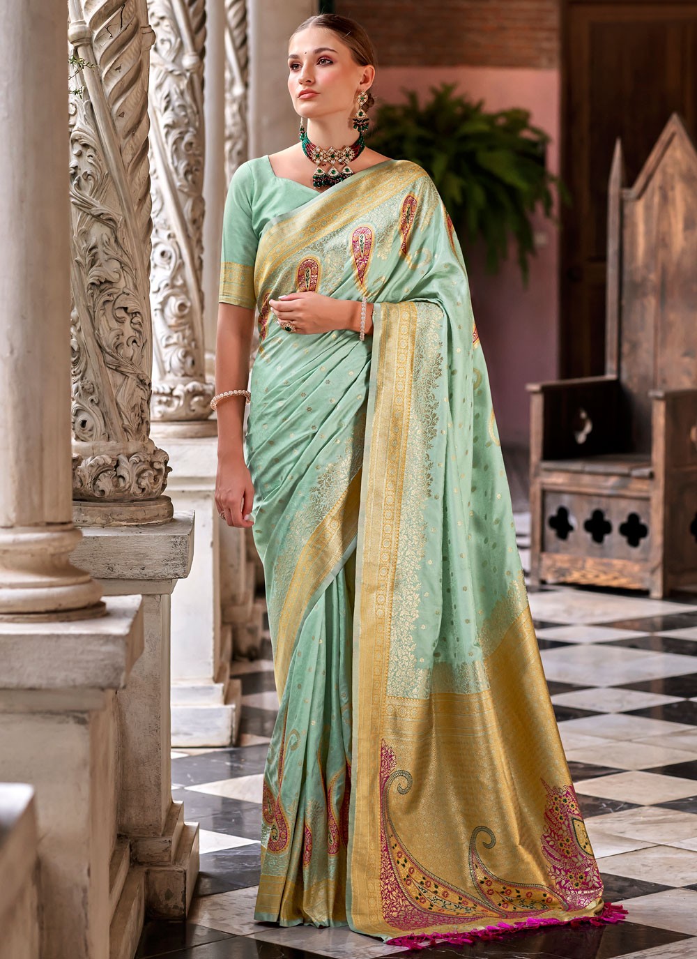 Classic Weaving Zari Silk Saree - S9214