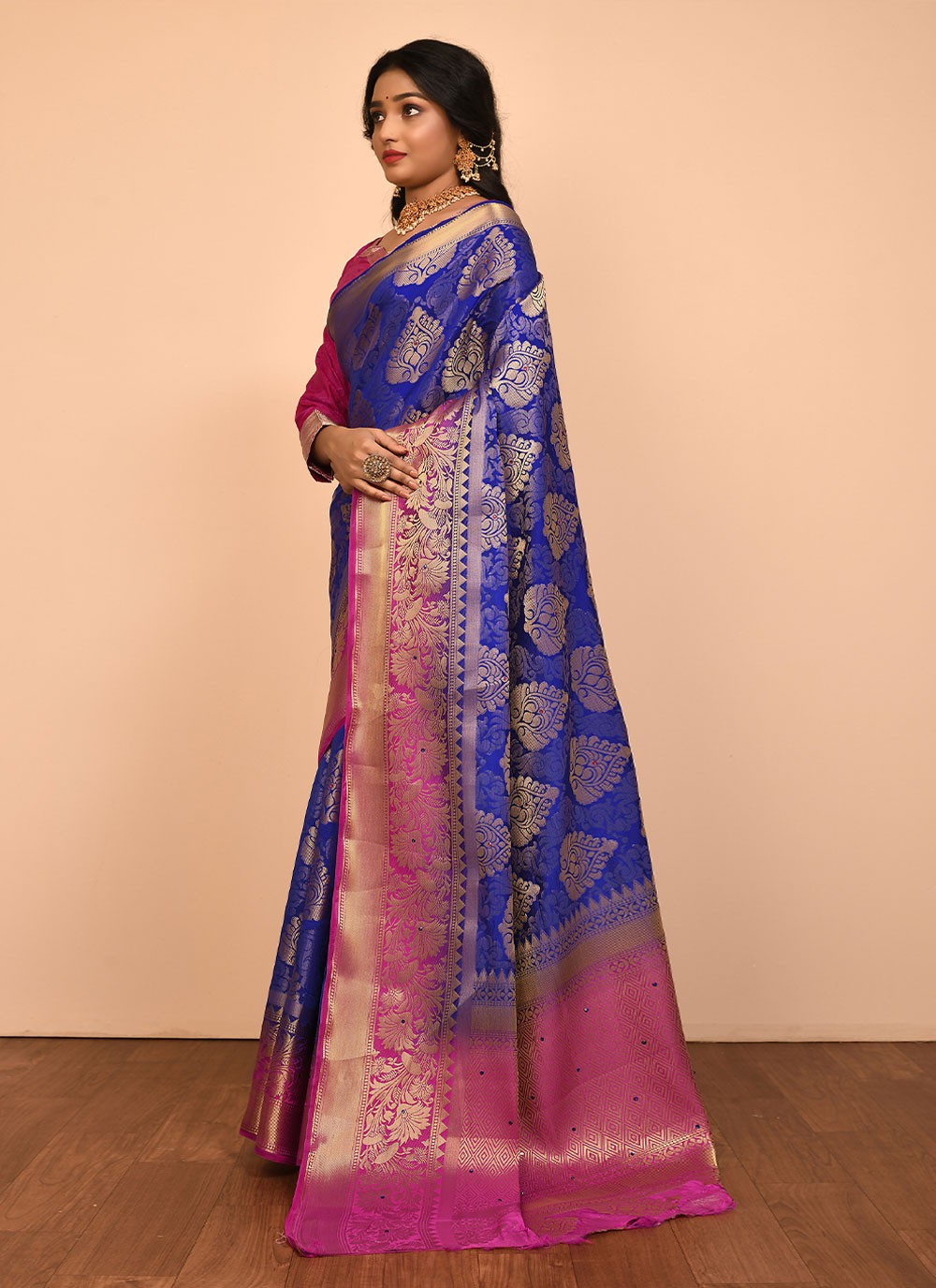 Traditional Embroidered Silk Saree - S1557