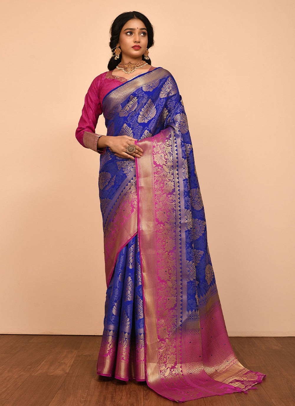 Traditional Embroidered Silk Saree - S1557