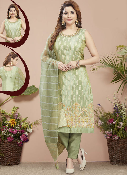 Embroidered Silk Salwar Suit - T4376