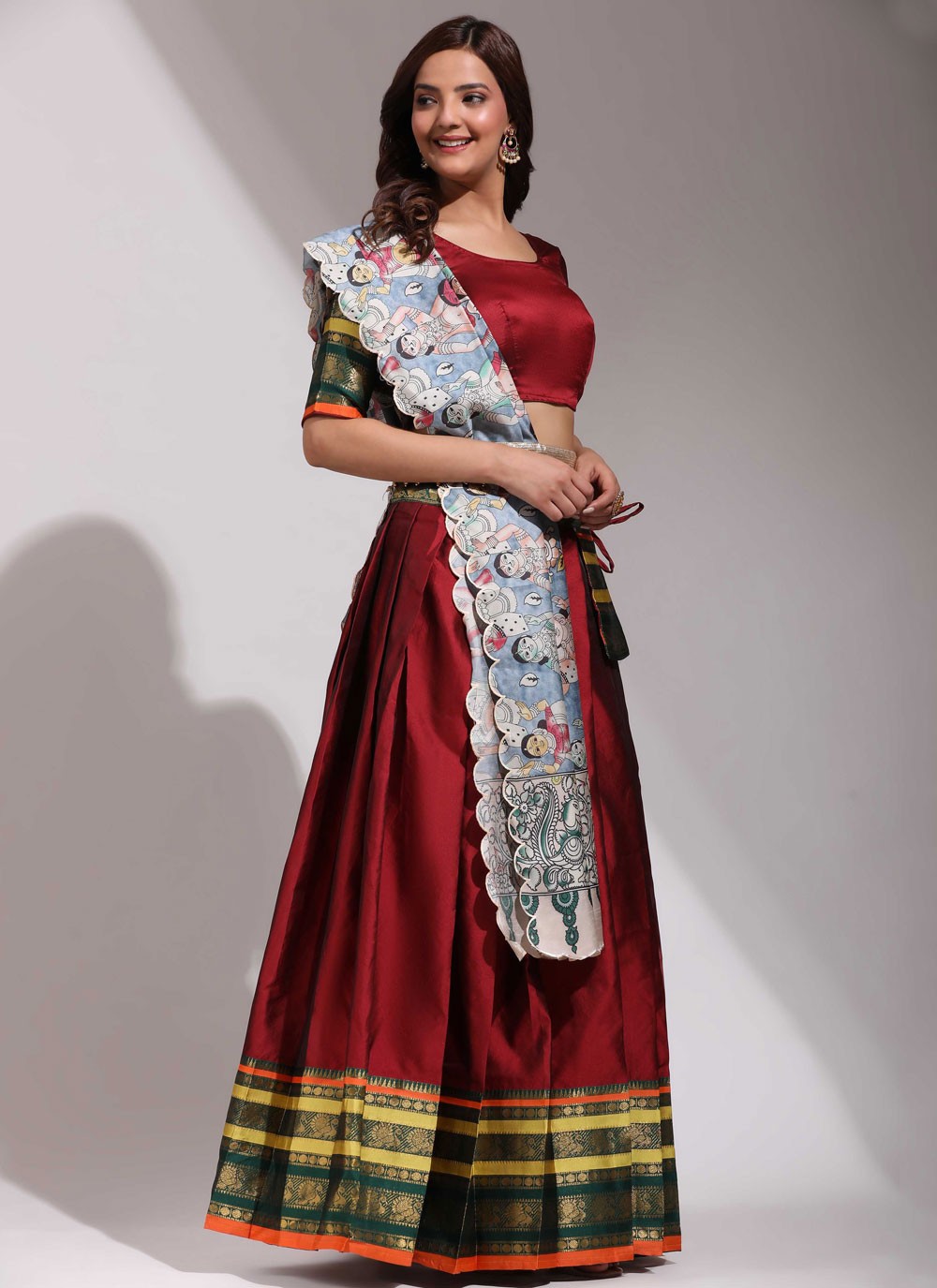 Weaving Zari Silk A - Line Lehenga - L2559