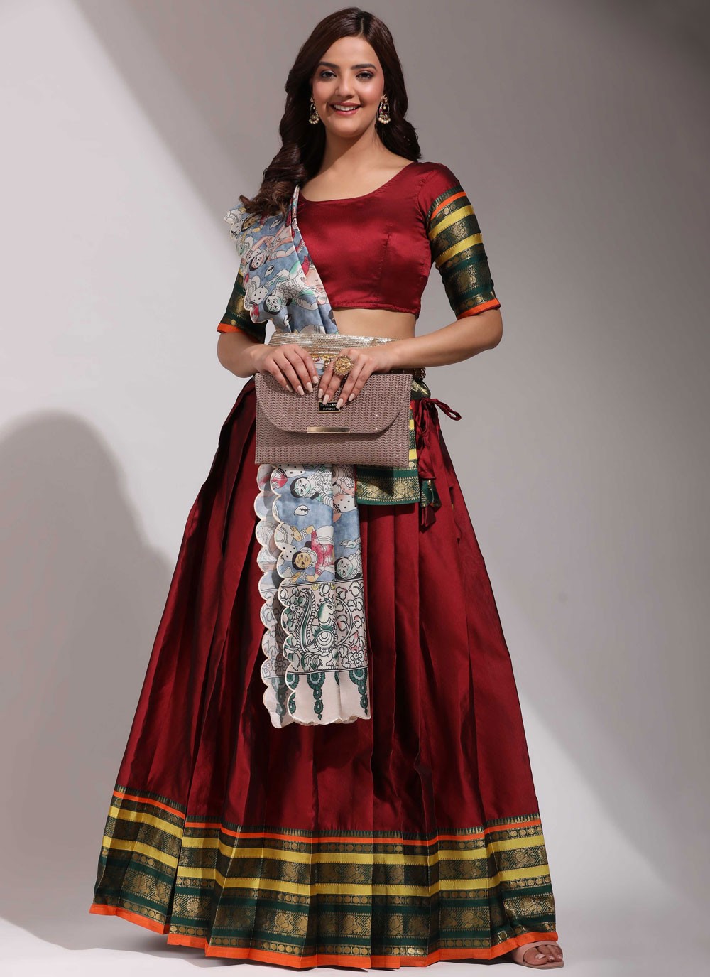 Weaving Zari Silk A - Line Lehenga - L2559